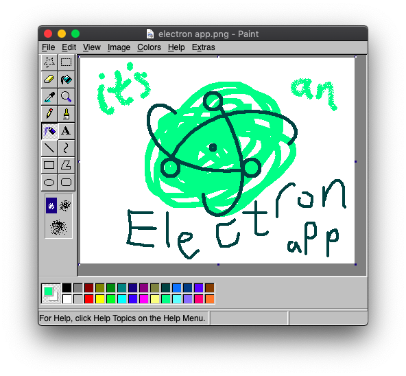 screenshot of JS Paint Electron app running on macOS